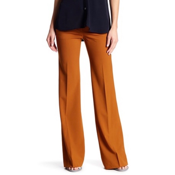 NWOT Theory Demitria 2 Flare Leg Stretch Wool Pants in New Vicuna - Picture 1 of 6